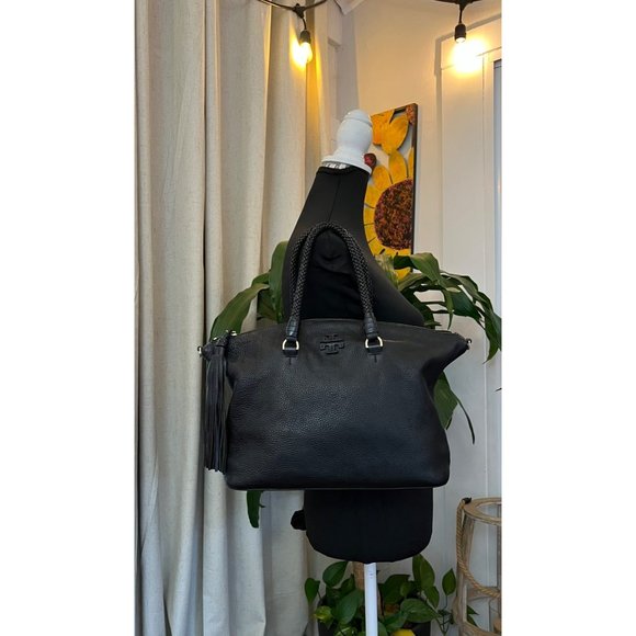 ♦️♦️ AUTHENTIC TORY BURCH BLACK MCGRAW DOME HANDBAG ♦️ - Picture 13 of 16